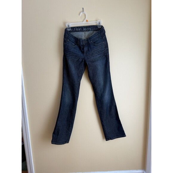 Women's Calvin Klein Lean Bootcut Dark Wash Stretch Blue Jeans Size 2 / 26 - Picture 5 of 12